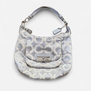 Coach Gray/Silver Kristen Signature Jacquard Hobo Shoulder Bag Purse B1182-16784